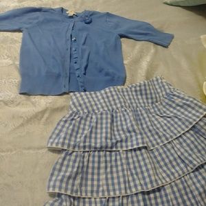 Girls 2 piece skirt set